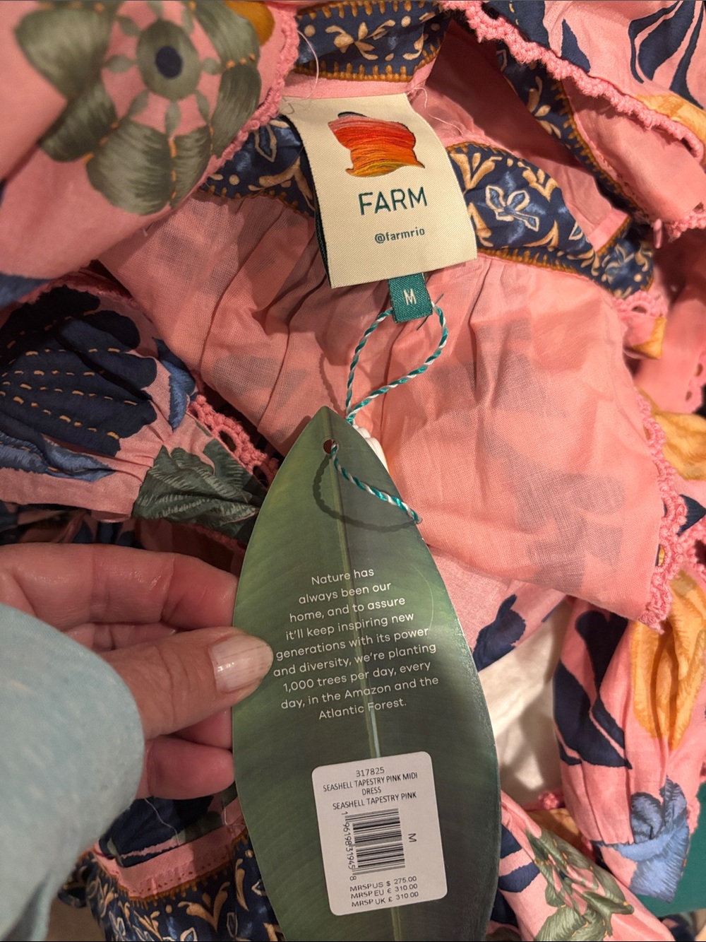 Farm Rio Floral Pink and Yellow Maxi/Midi Dress - Picture 2 of 2